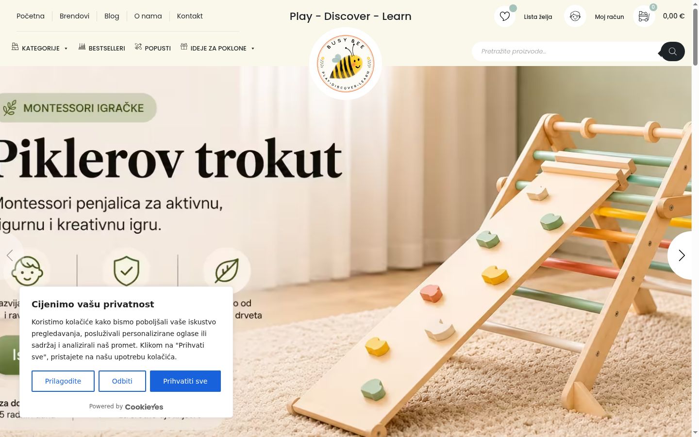 Screenshot tal-banner tal-kunsens muri qabel kwalunkwe interazzjoni