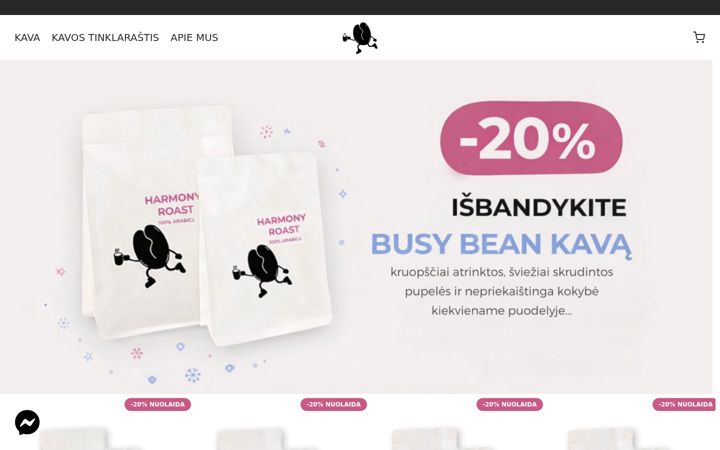 Ekraanipilt saidist busybean.lt