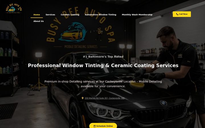 Screenshot of busybeeautospa.com