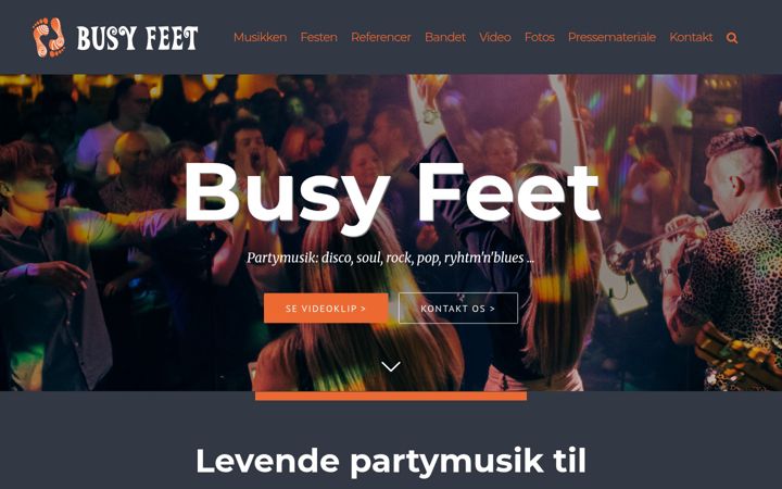 Screenshot of busyfeet.dk
