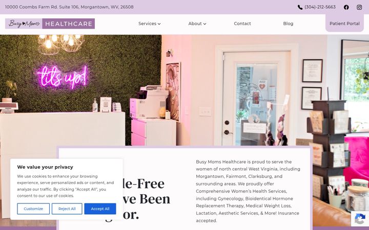 Screenshot of busymomshealthcare.com