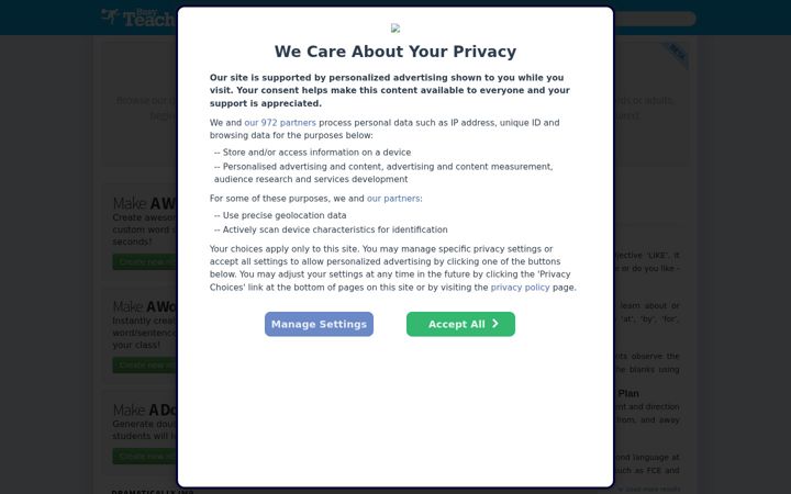 Screenshot of busyteacher.org
