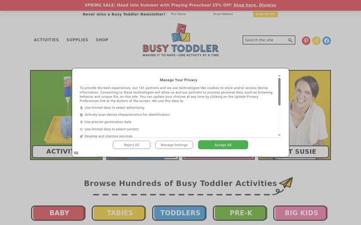 Screenshot of busytoddler.com