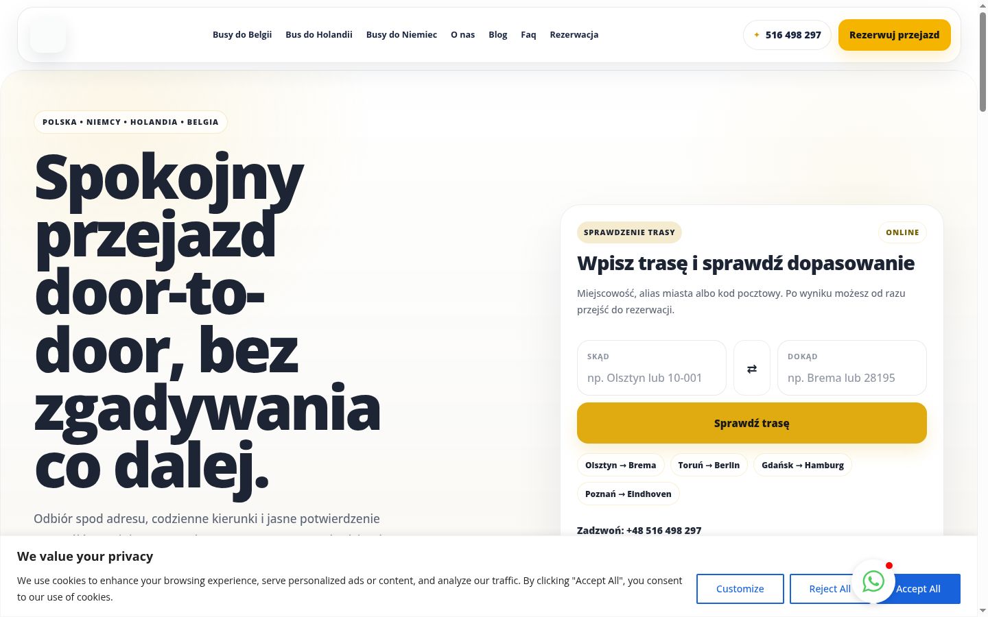 Snímek obrazovky baneru souhlasu zobrazeného před jakoukoli interakcí