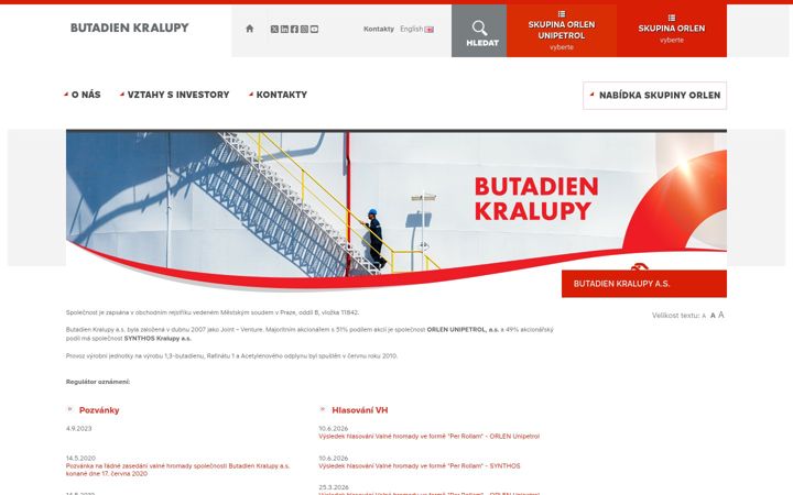 Screenshot of butadien.cz