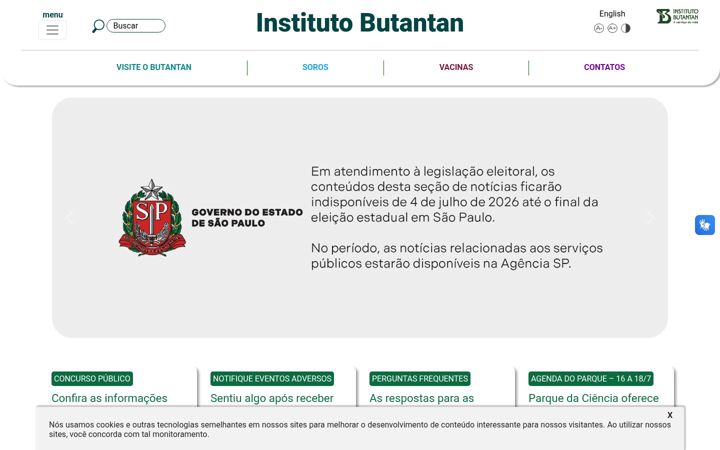 Screenshot of butantan.gov.br