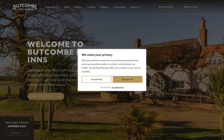 Screenshot of butcombe.com