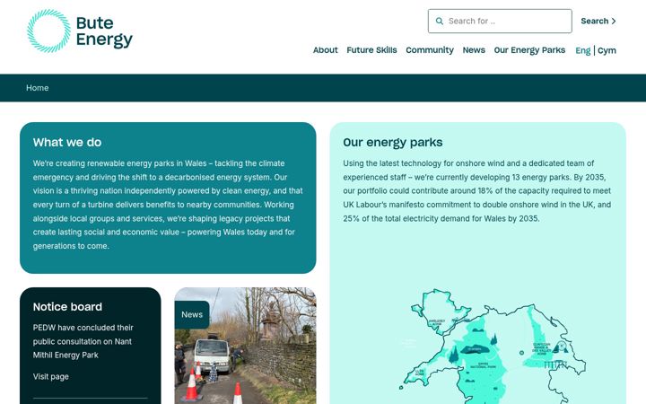 Screenshot of bute.energy