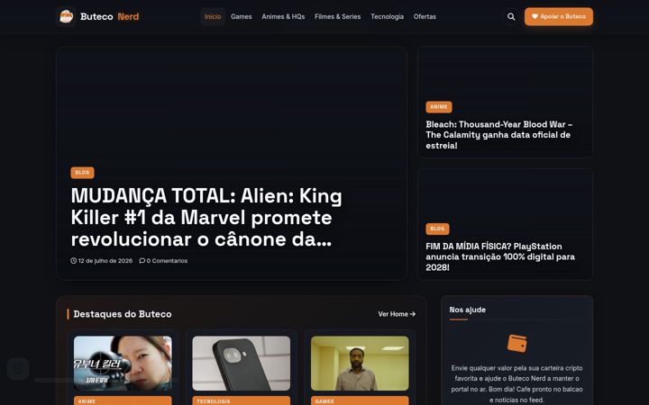 Screenshot of buteconerd.com.br