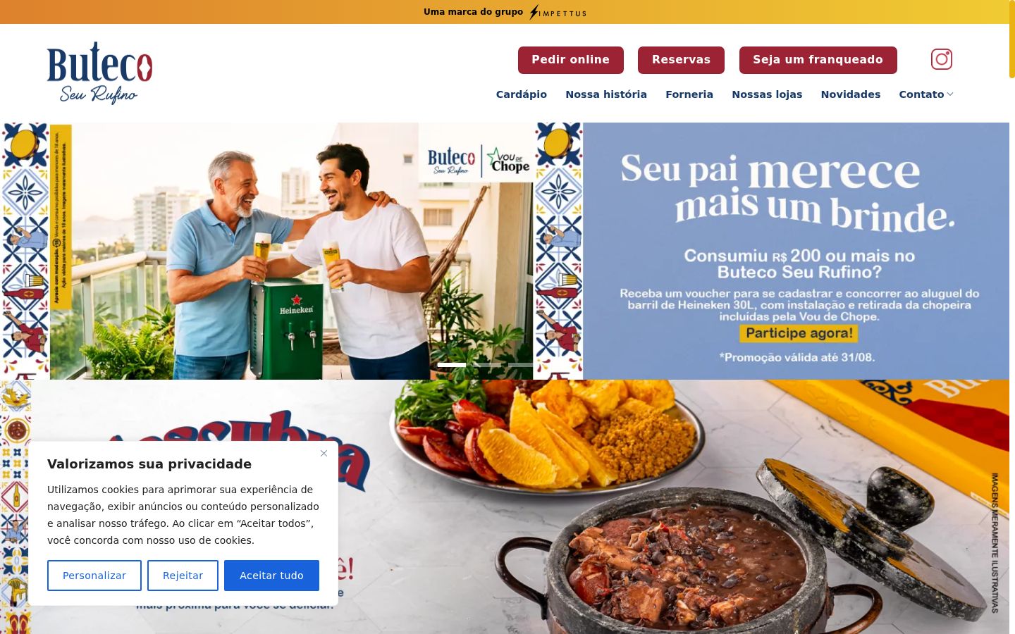 Screenshot des Einwilligungsbanners vor jeglicher Interaktion