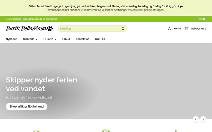 Screenshot of butik-bellamaya.dk