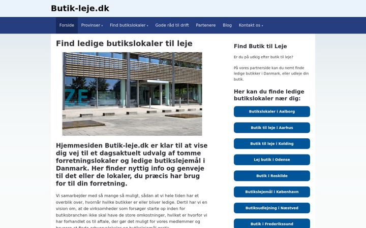 Screenshot of butik-leje.dk