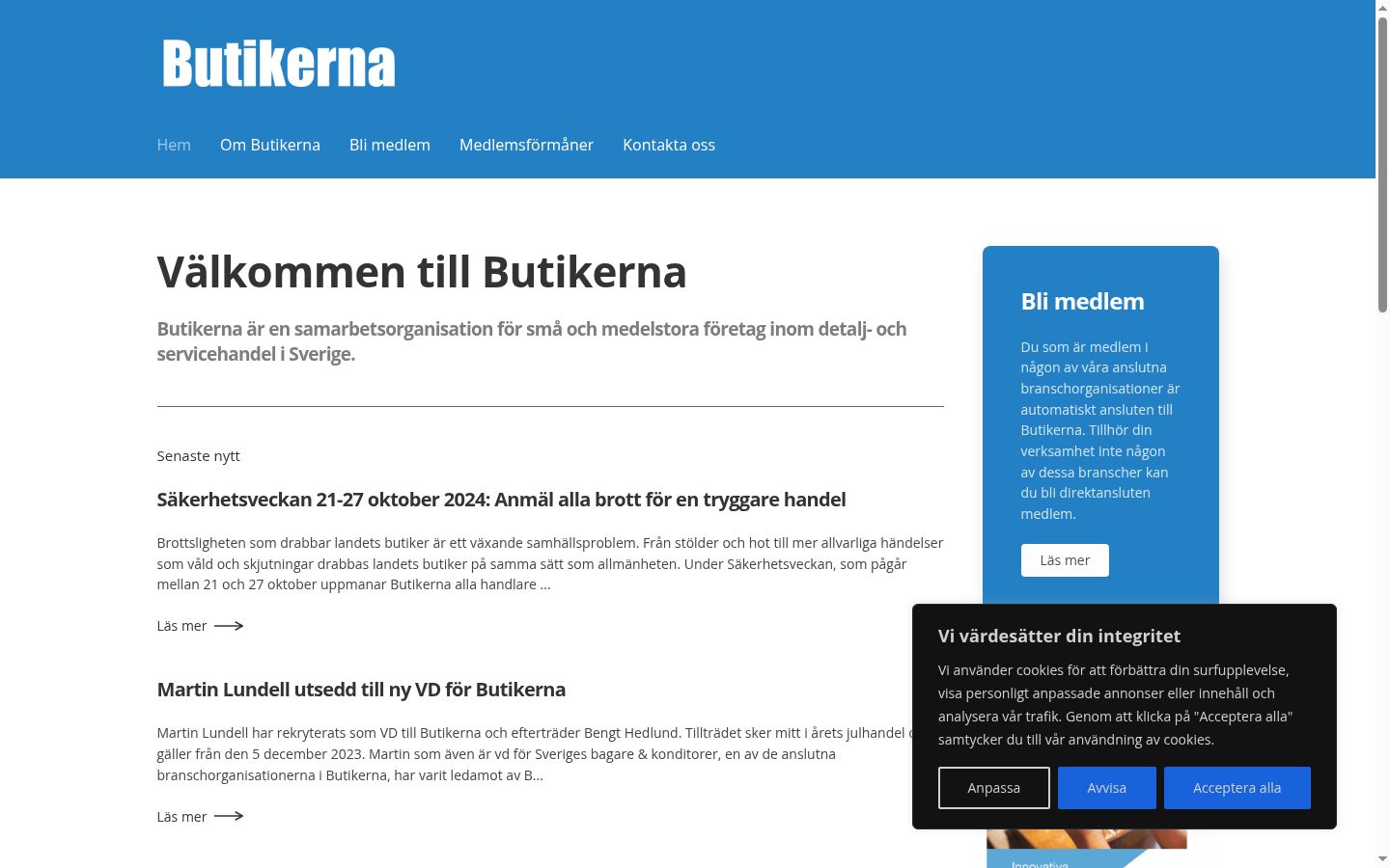Kuvakaappaus suostumusbannerista, joka näytettiin ennen mitään vuorovaikutusta