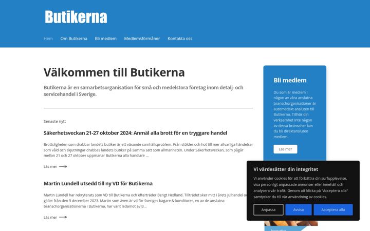 Kuvakaappaus sivustosta butikerna.org
