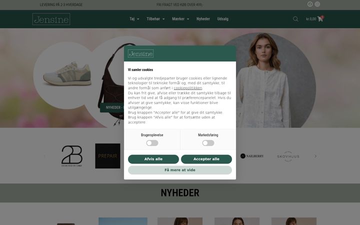 Screenshot of butikjensine.dk