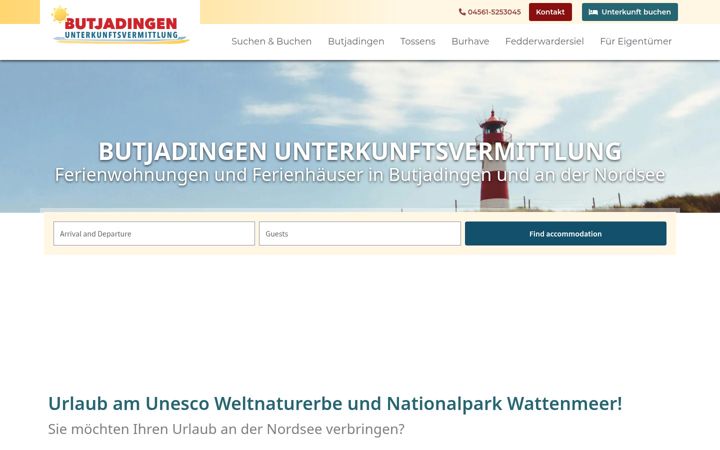 Screenshot of butjadingen-vermietung.de