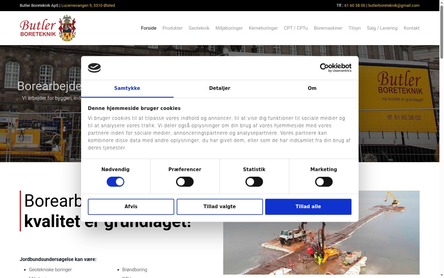 Screenshot van de toestemmingsbanner zoals getoond vóór enige interactie