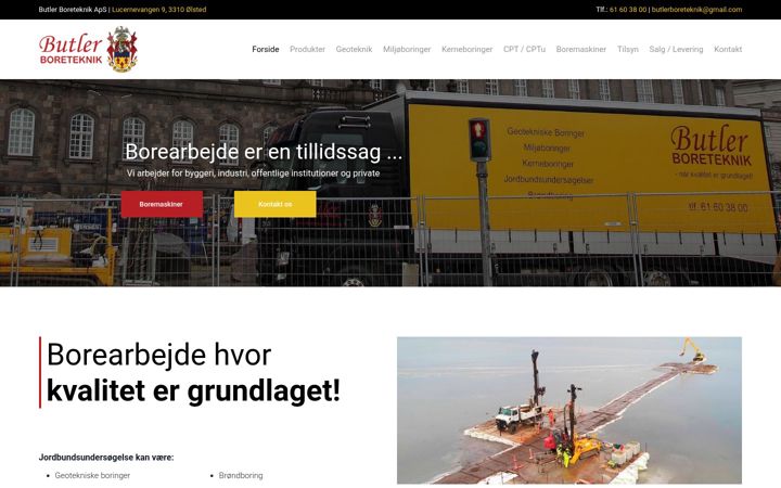 Screenshot of butlerboreteknik.dk