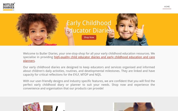 Screenshot of butlerdiaries.com.au