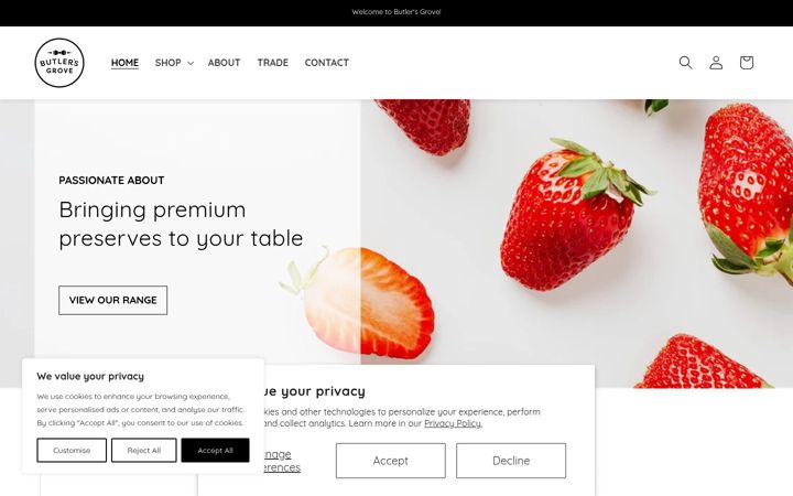Screenshot of butlersgrove.co.uk