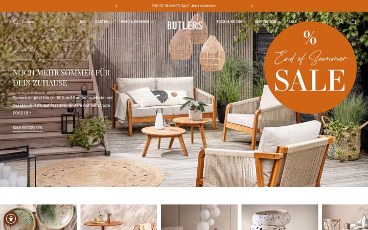 Screenshot of butlershome.ie