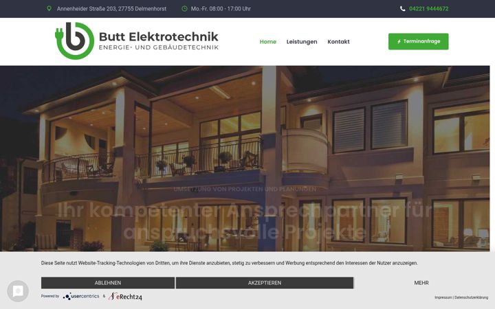 Skærmbillede af butt-elektrotechnik.de