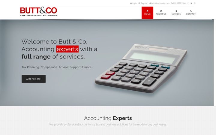 Screenshot of buttandco.com