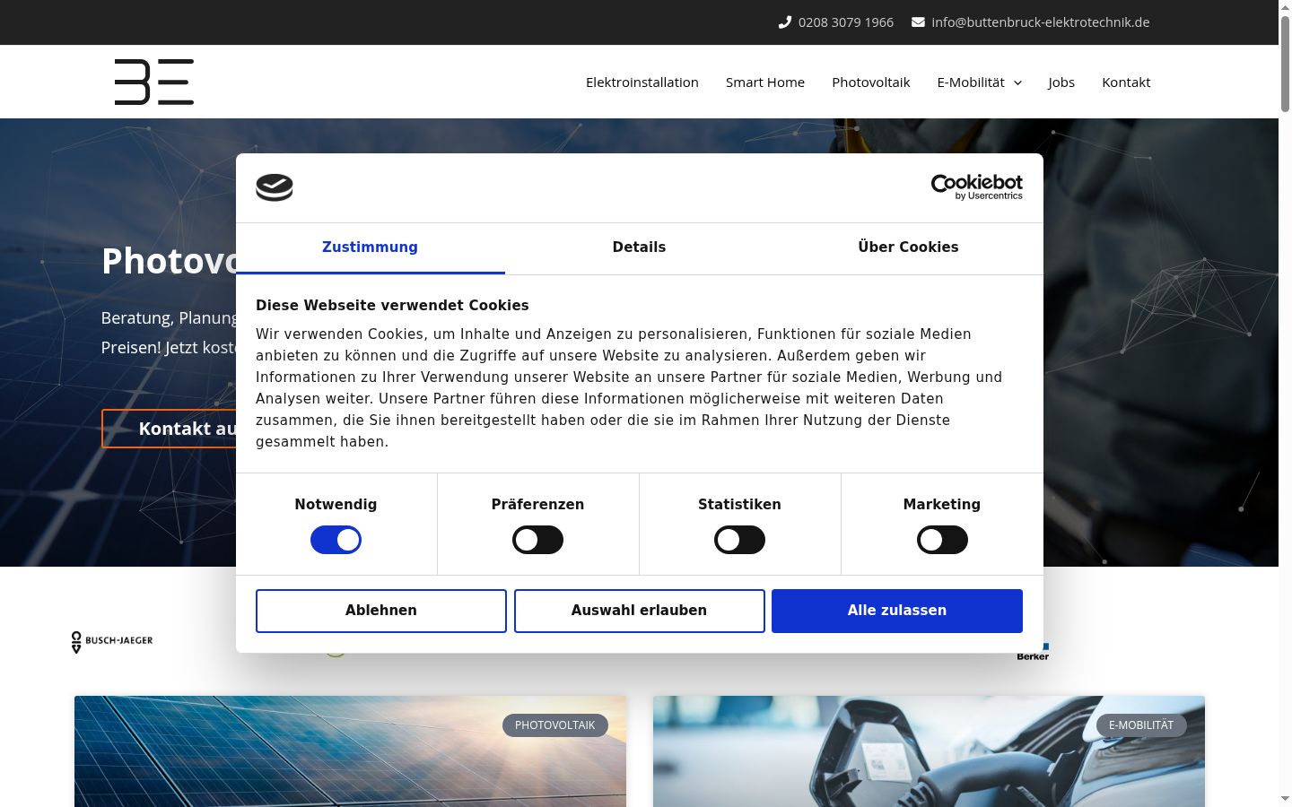 Screenshot of the consent banner shown before any interaction