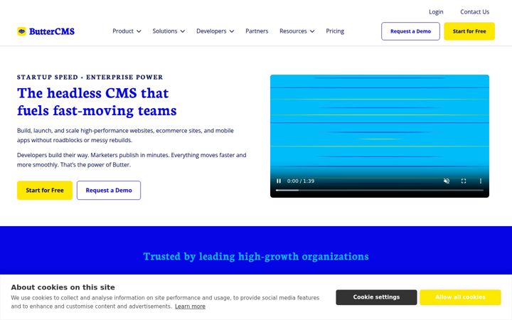 Screenshot του buttercms.com