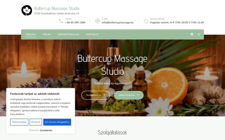 Screenshot of buttercupmassage.hu