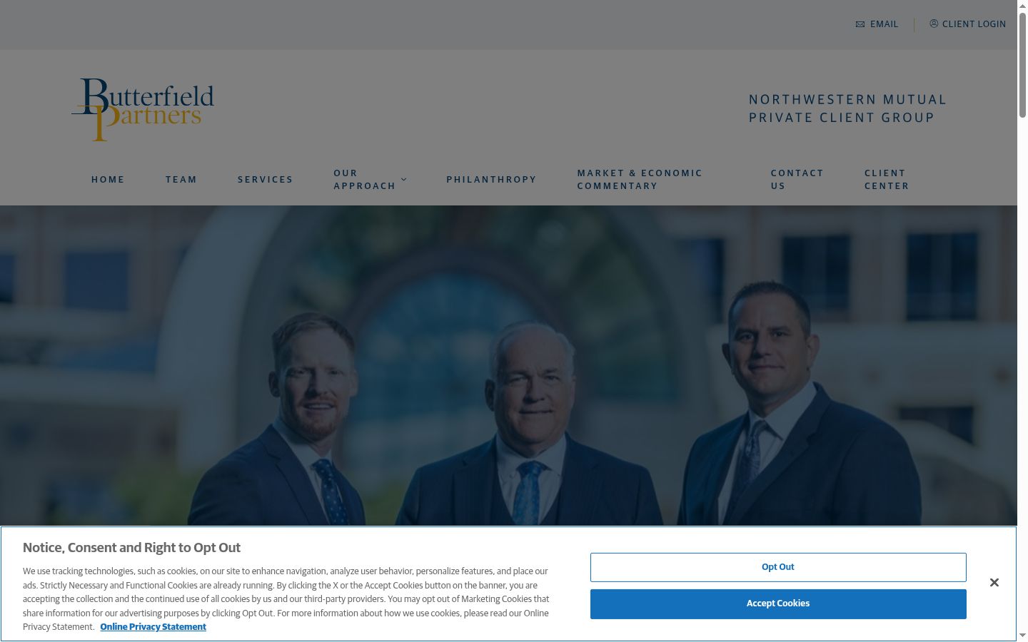 Screenshot del banner di consenso mostrato prima di qualsiasi interazione