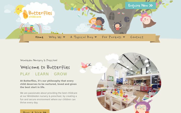 Screenshot of butterflieschildcare.co.uk