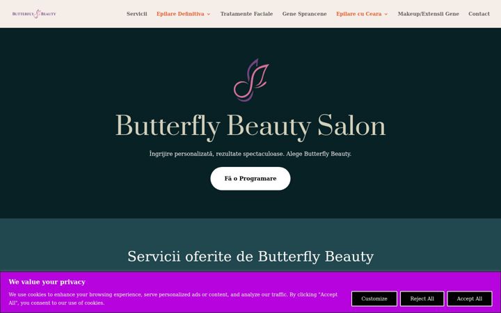 Screenshot stránky butterfly-beauty.ro