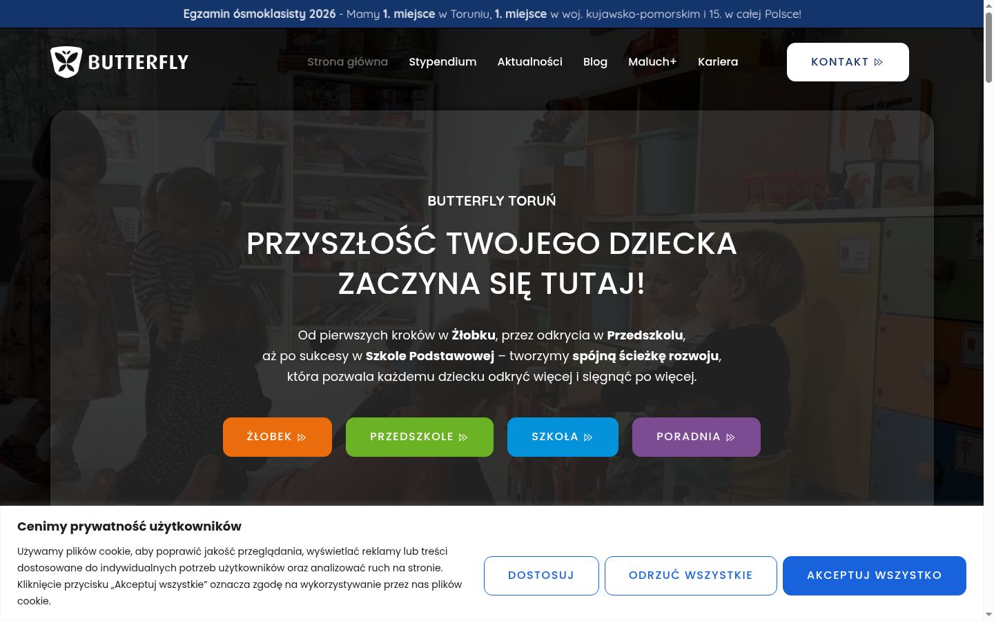 Snímek obrazovky baneru souhlasu zobrazeného před jakoukoli interakcí