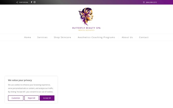 Screenshot of butterflybeautymedspa.com