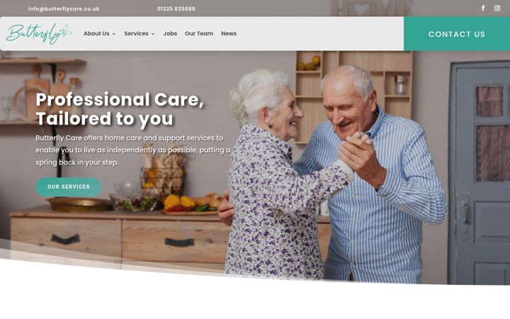 Screenshot of butterflycare.co.uk