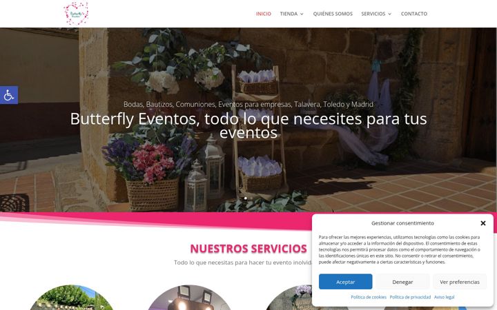 Screenshot of butterflyeventos.es