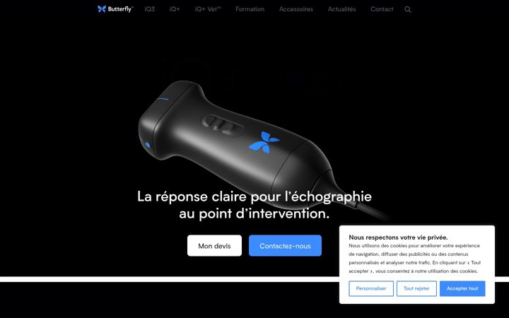 Captură de ecran a butterflyfrance.fr