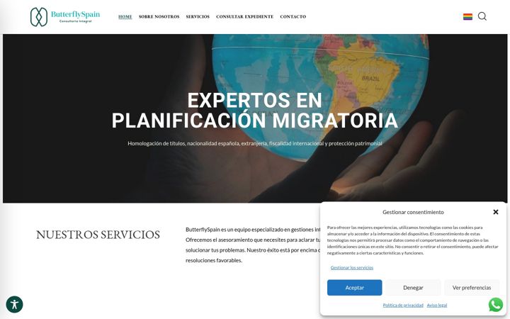 Snímek obrazovky butterflyspain.es