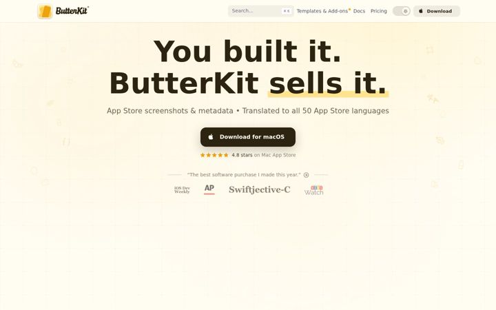 Screenshot of butterkit.app