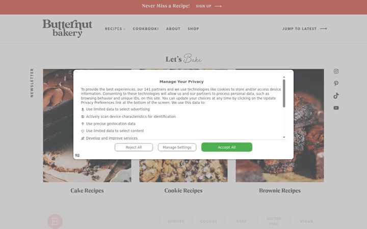 Screenshot of butternutbakeryblog.com