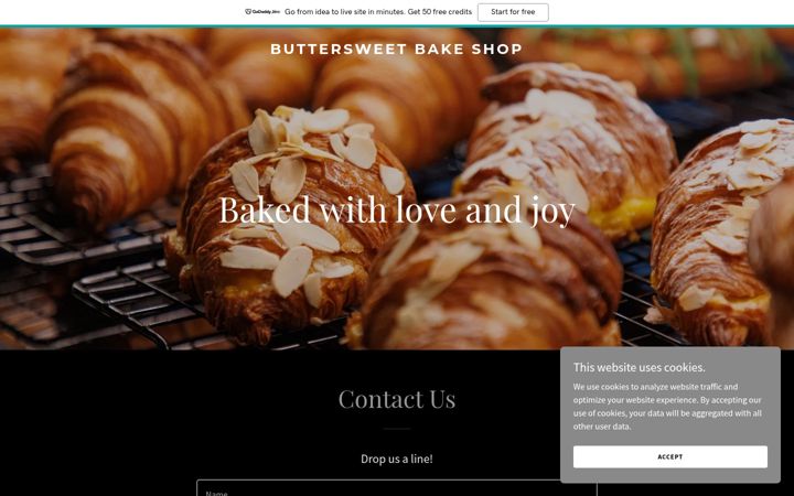 Screenshot of buttersweetbakeshop.com