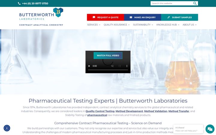 Screenshot of butterworth-labs.co.uk