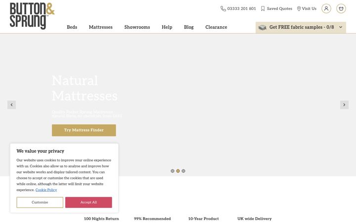 Screenshot of buttonandsprung.com
