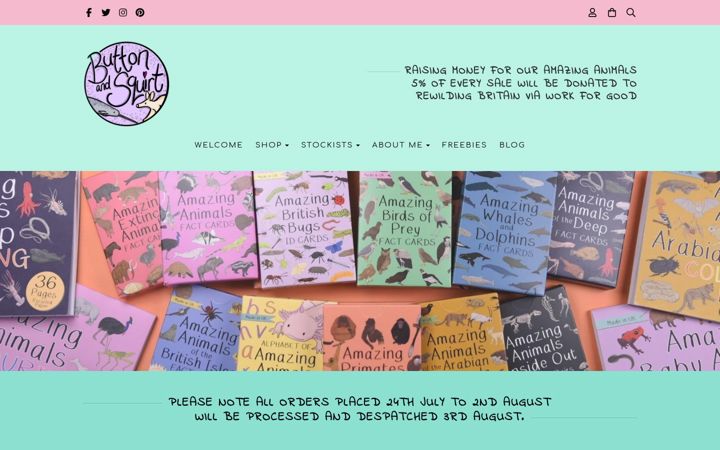 Screenshot of buttonandsquirt.co.uk
