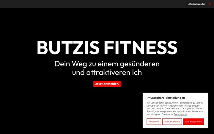 Screenshot of butzis.fitness