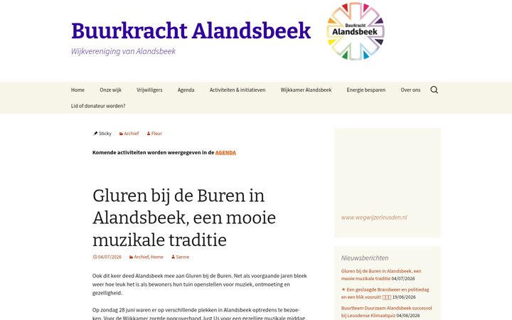 Screenshot van buurkrachtalandsbeek.nl