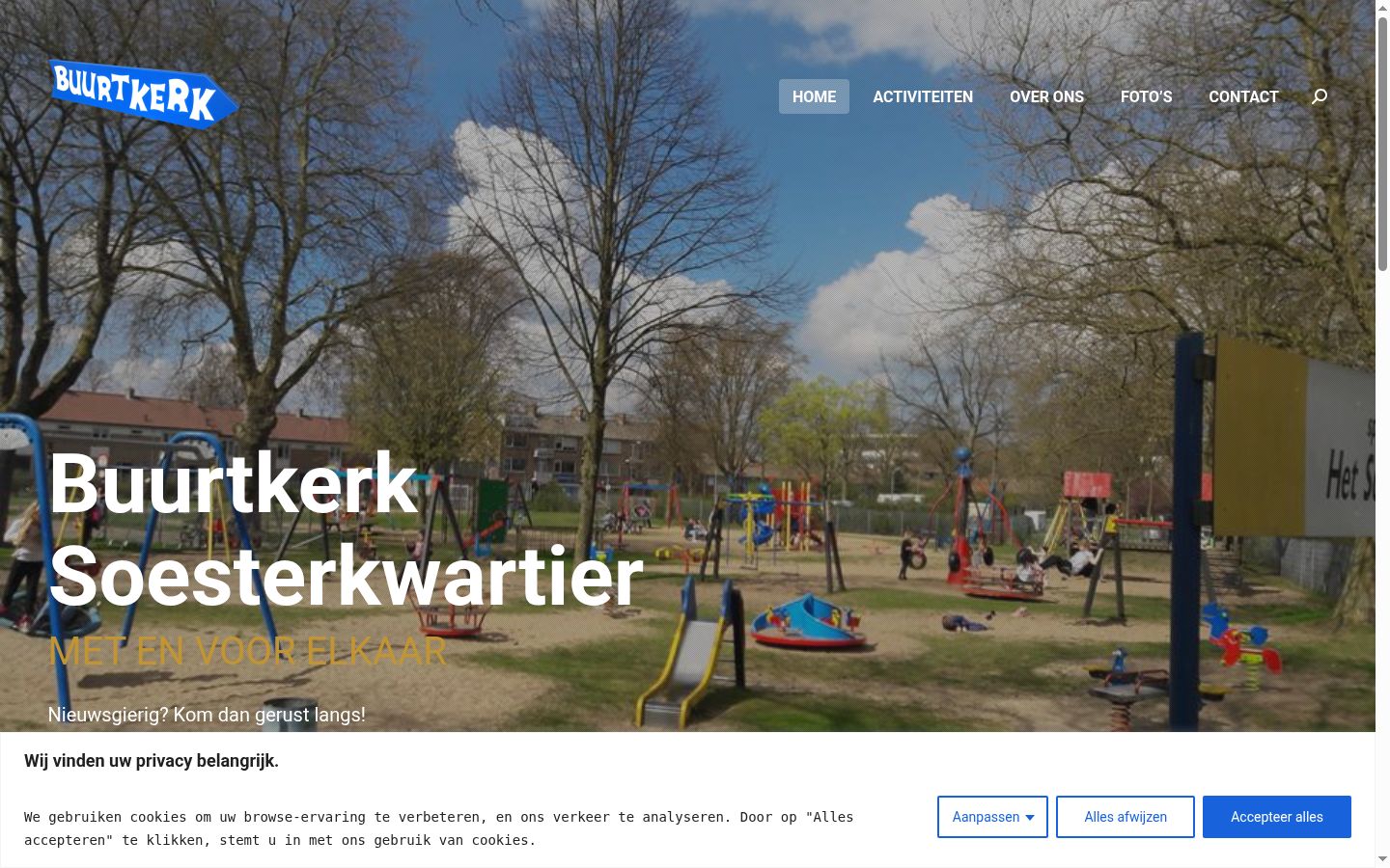 Screenshot van de toestemmingsbanner zoals getoond vóór enige interactie
