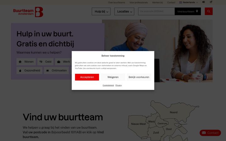 Screenshot of buurtteamamsterdam.nl