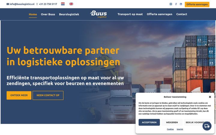 Screenshot of buuslogistics.nl